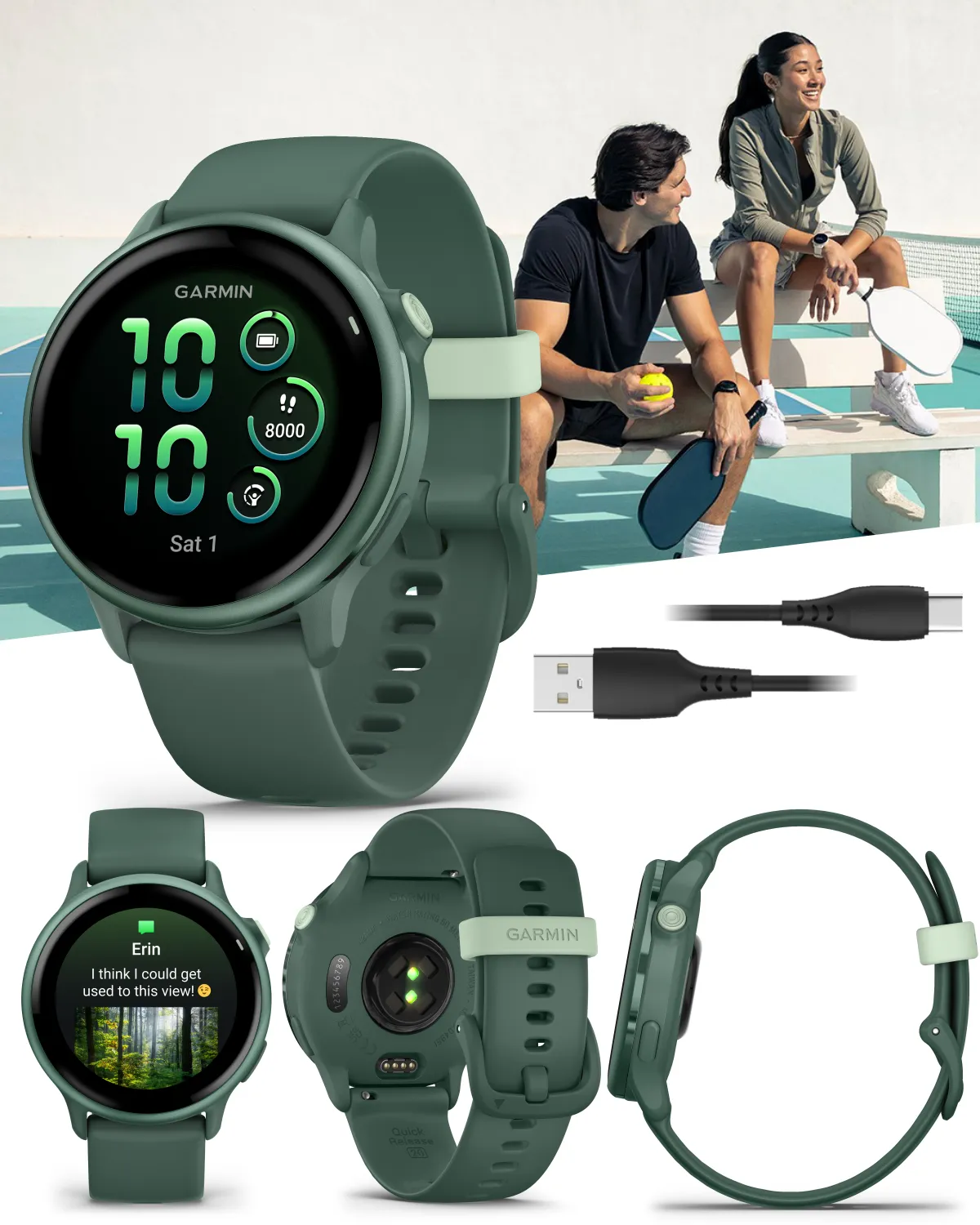 Garmin Vivoactive 6 - Health & Fitness GPS Smartwatch, 1.2" Bright AMOLED Display, Up to 11 Days of Battery | Wearable4U Bundle