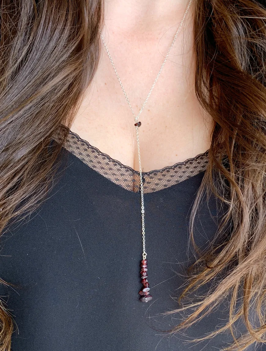 Garnet Crystal Necklace