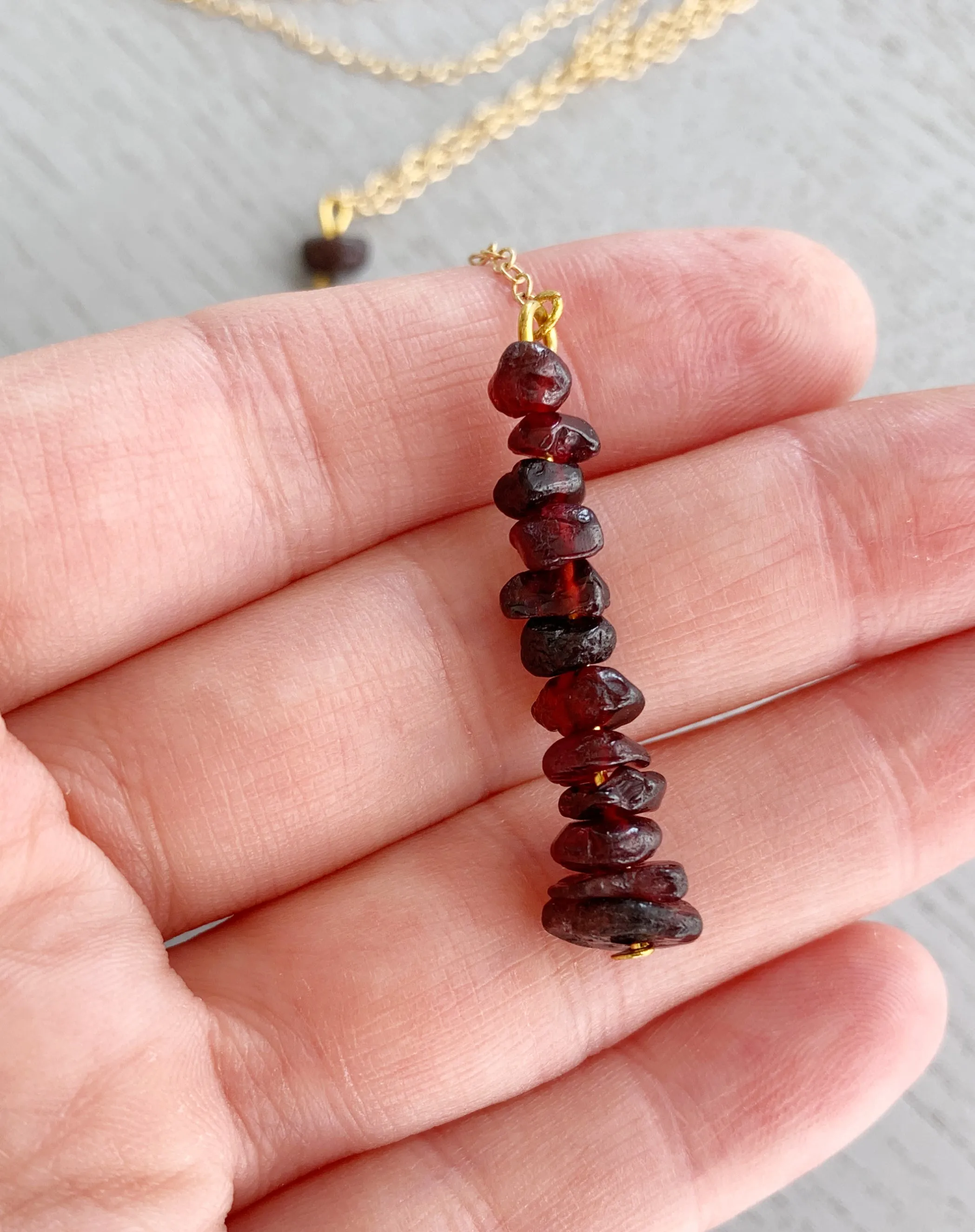 Garnet Crystal Necklace