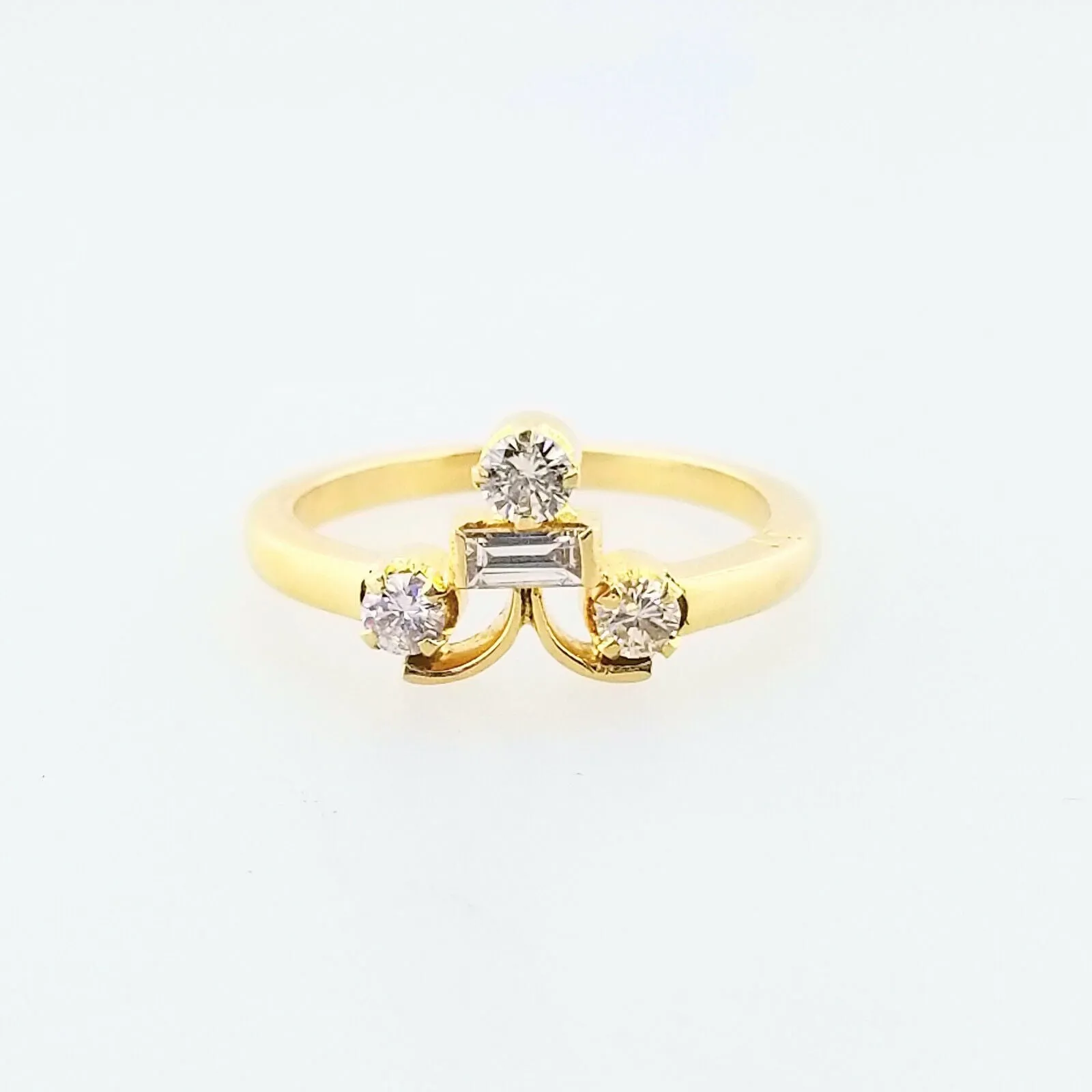 Genius Diamond Ring 18k Yellow Gold Natural Round Cut Stones Size 5.75