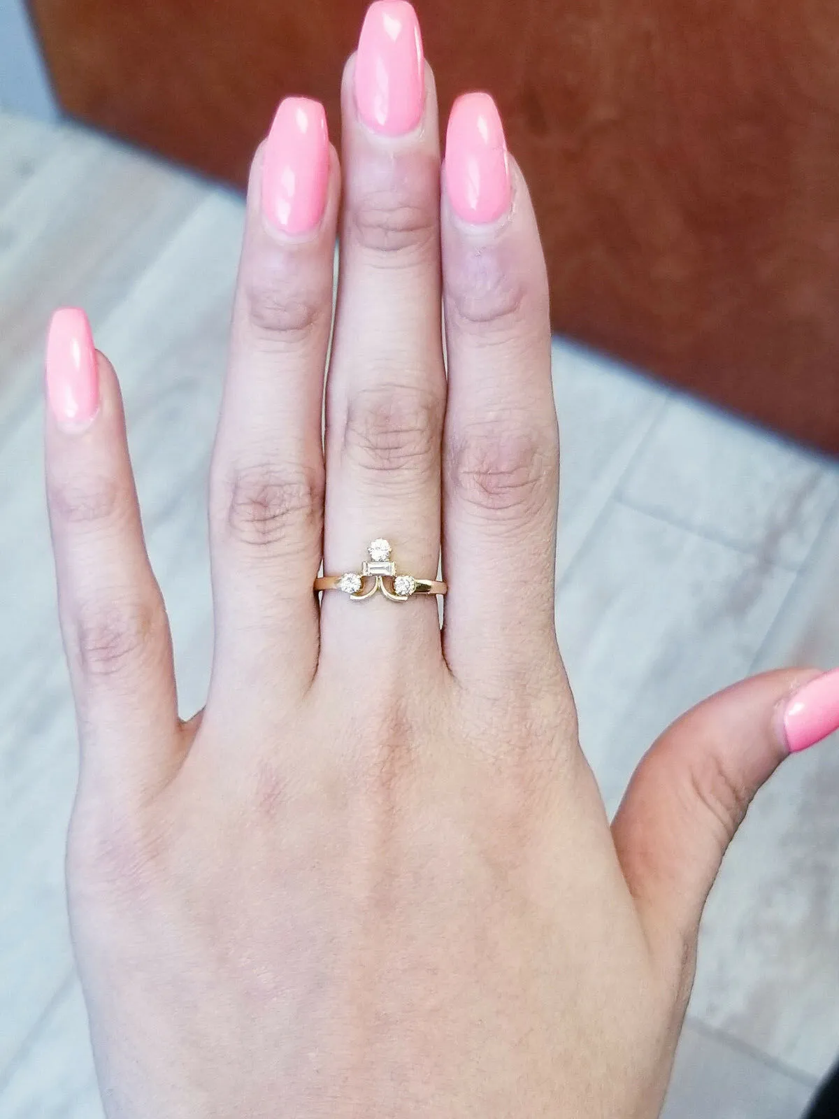 Genius Diamond Ring 18k Yellow Gold Natural Round Cut Stones Size 5.75