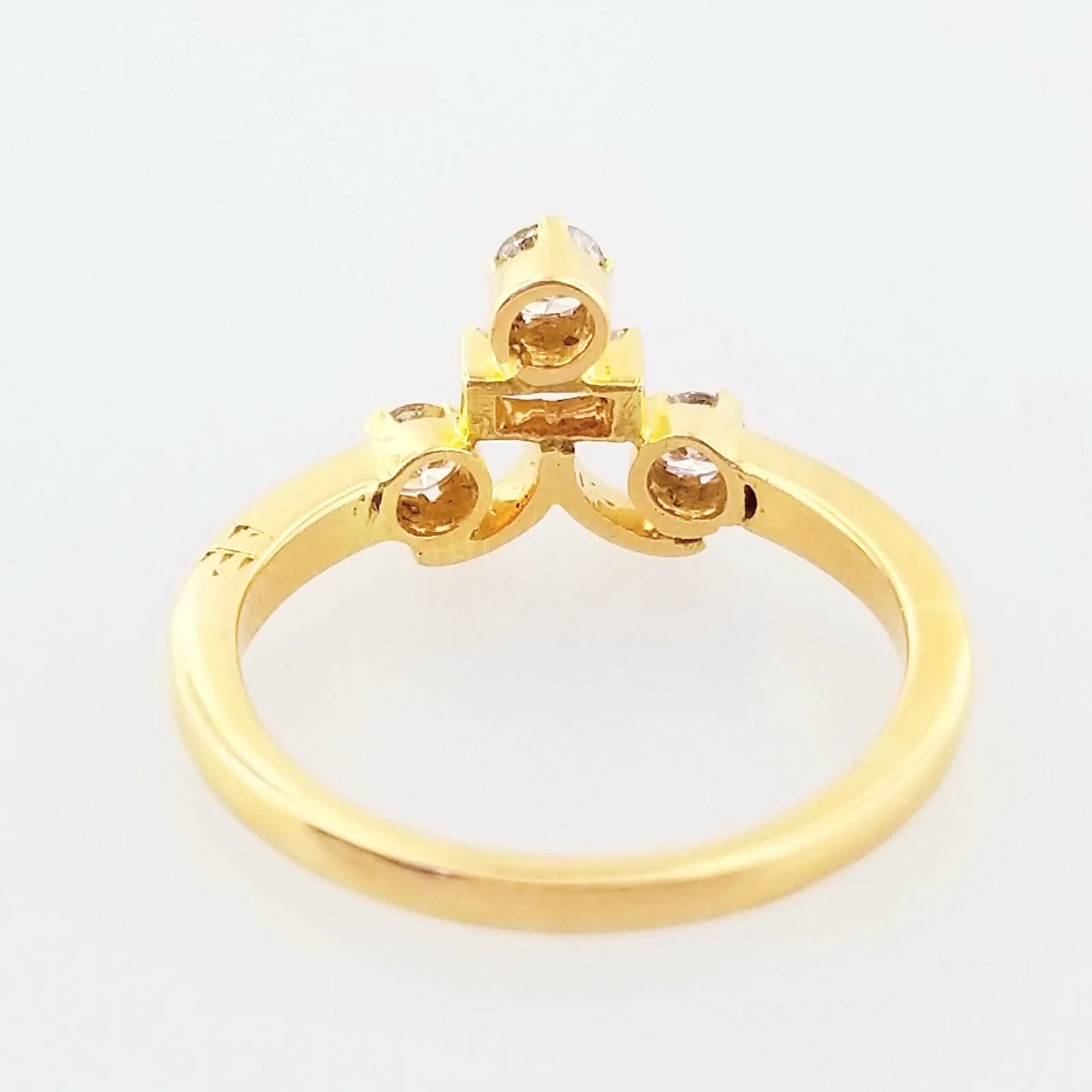 Genius Diamond Ring 18k Yellow Gold Natural Round Cut Stones Size 5.75
