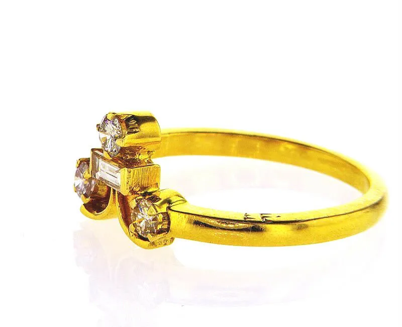 Genius Diamond Ring 18k Yellow Gold Natural Round Cut Stones Size 5.75