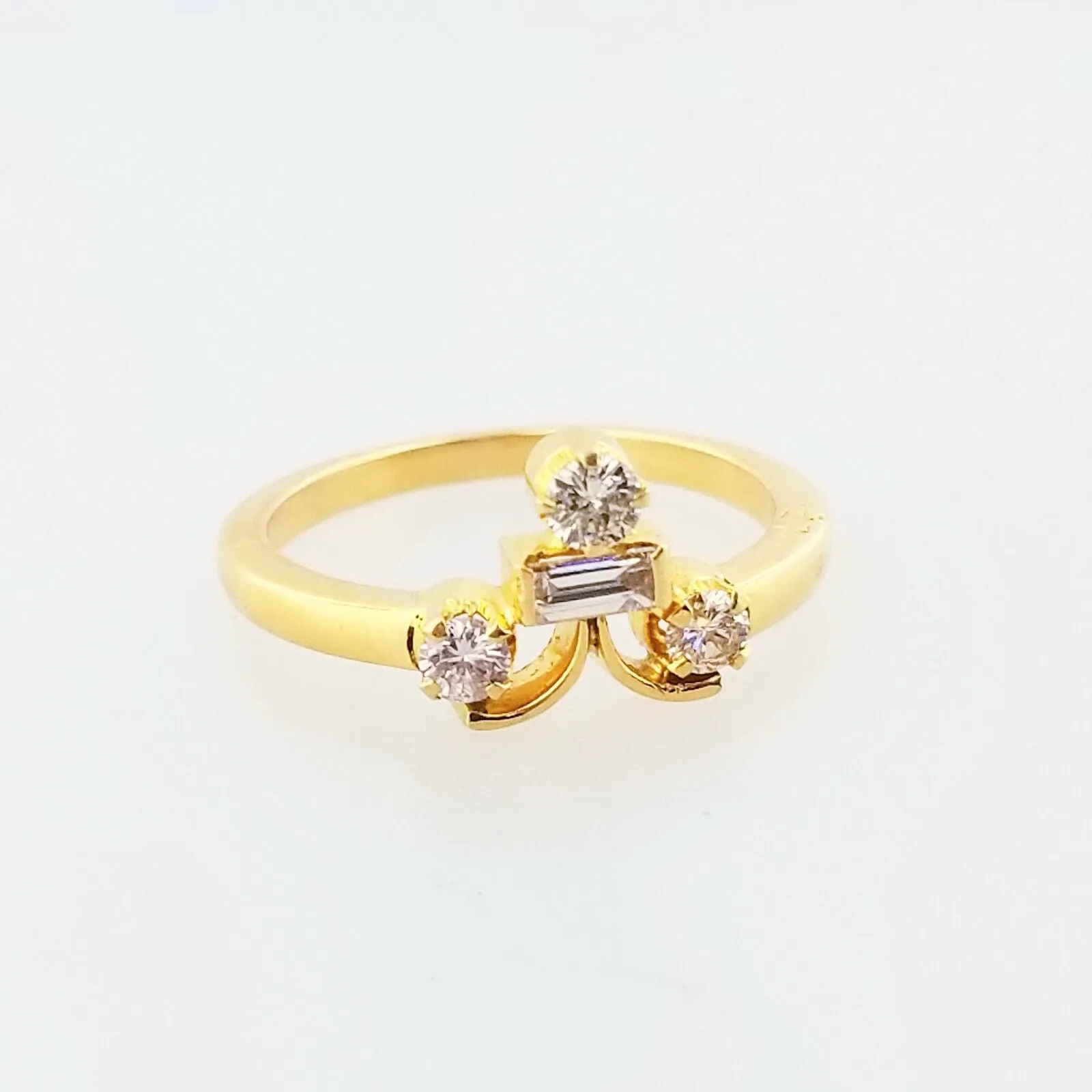 Genius Diamond Ring 18k Yellow Gold Natural Round Cut Stones Size 5.75