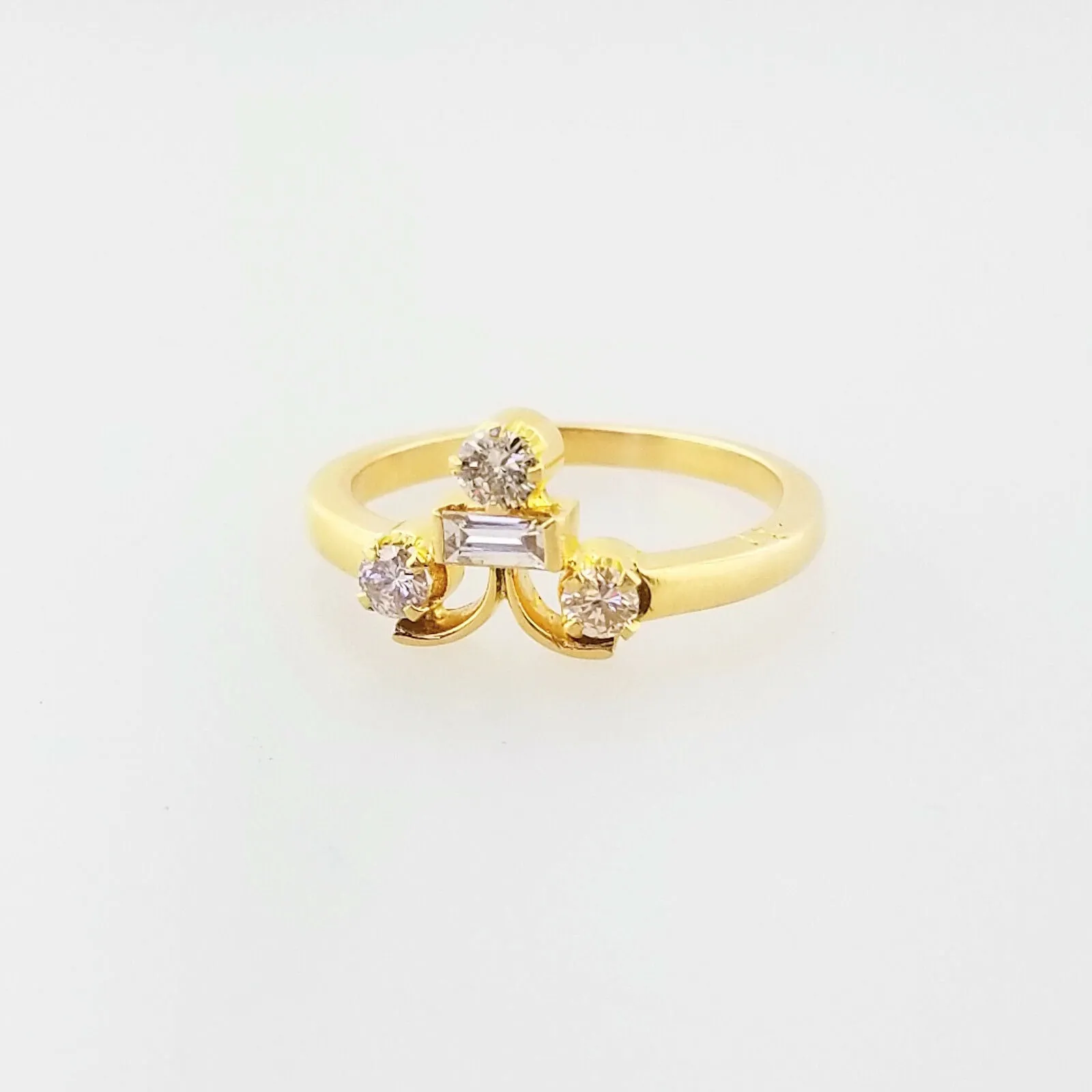 Genius Diamond Ring 18k Yellow Gold Natural Round Cut Stones Size 5.75