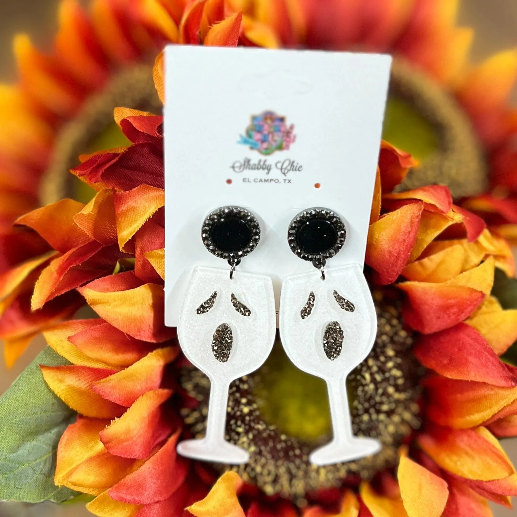 Ghost Wine Glass Earrings