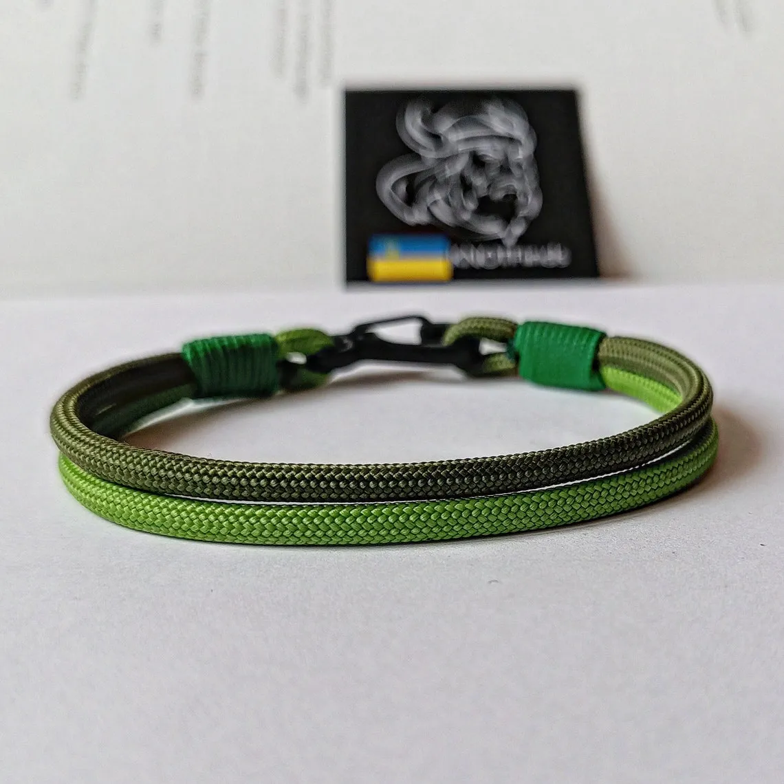 Green Saint Patrick bracelet. Thin green Paracord bangle. Custom size. Parachute cord. Forest bracelet. Extreme durable. Bangle rope.