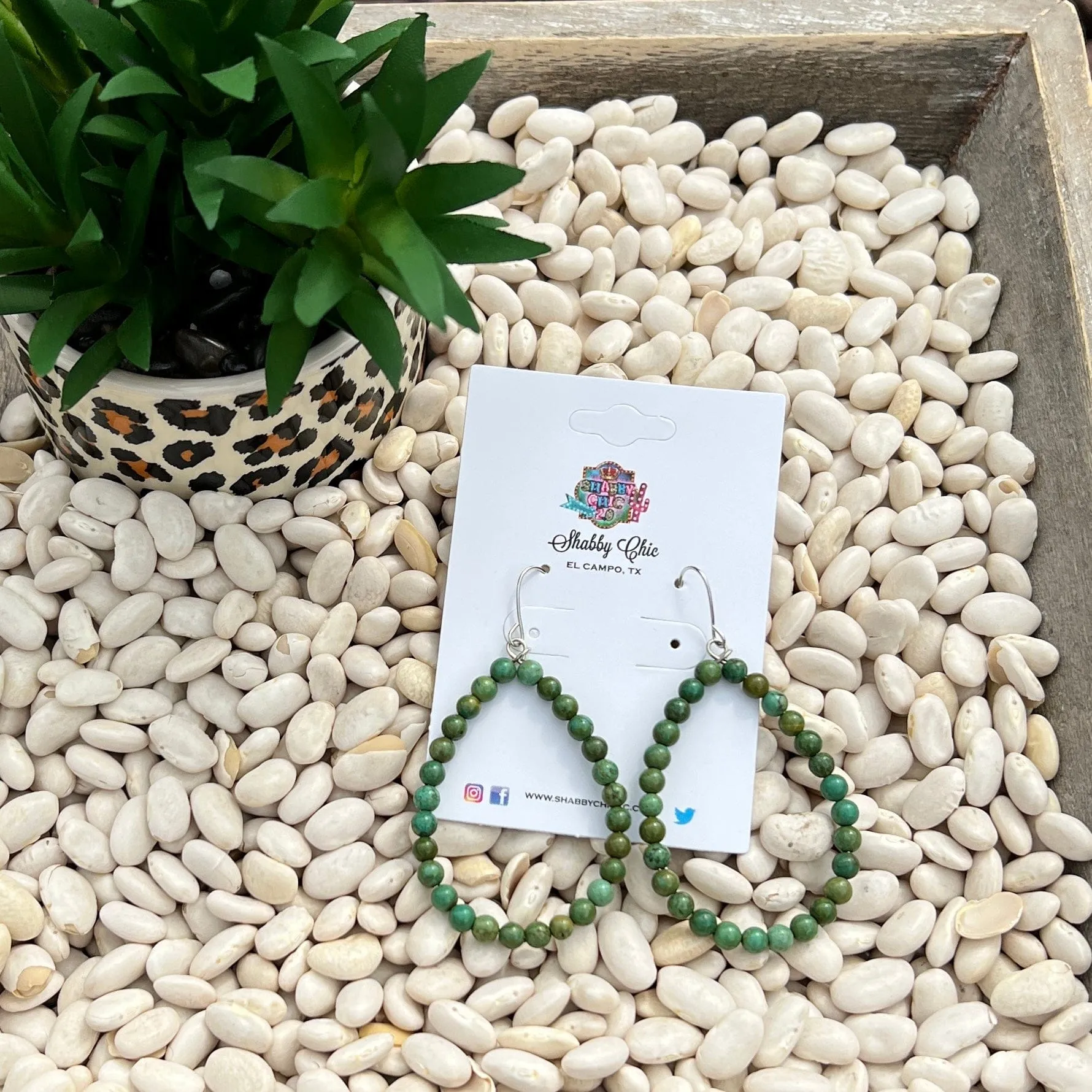 Green Turquoise Loop Earrings