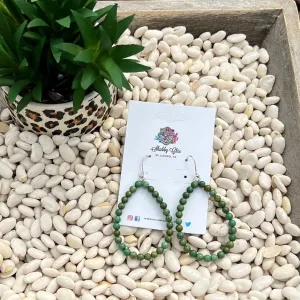 Green Turquoise Loop Earrings