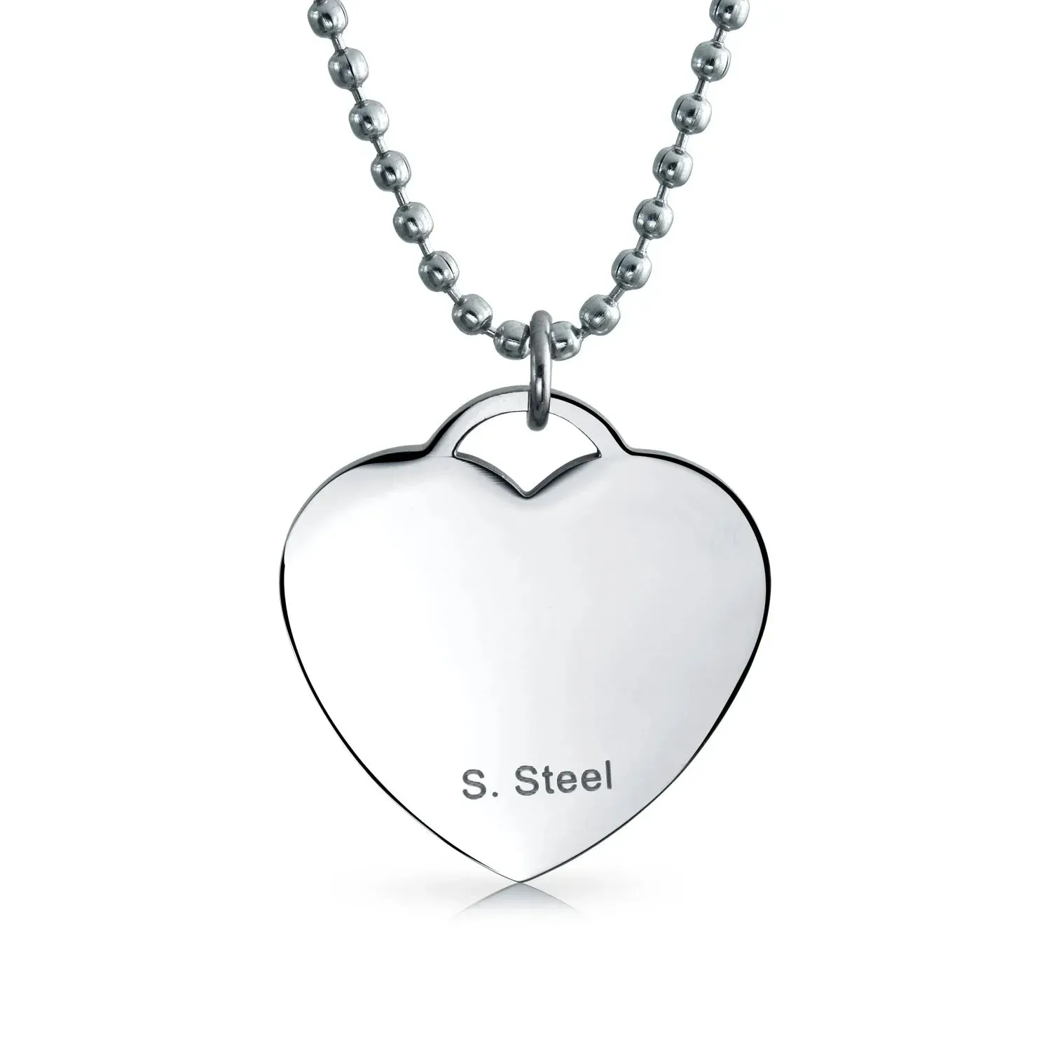 Heart Pink Ribbon Breast Cancer Survivor Pendant Necklace Silver Stainless Steel