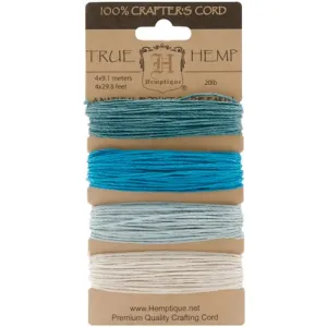Hemp Cord Set - Aquamarine 20lb (1mm) - 120'