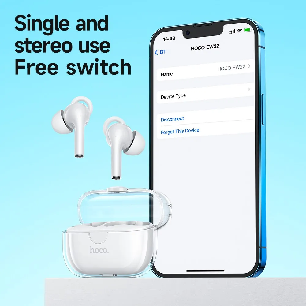 HOCO True TWS Wireless Bluetooth 5.3 Earphones ENC Noise Cancelling bass Gaming Sports earbuds Headphones Touch Control Earbuds