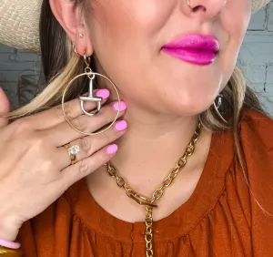 Horse Bit Hoop Earrings - Gold   Silver