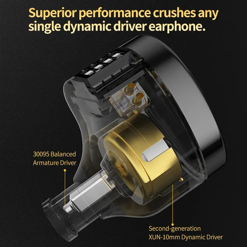 In-Ear HiFi Earphone: 1DD   1BA High-End Tunable Balanced Armature Earphones with Monitor Noise Cancelling Earbuds