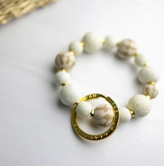 Ivory Palm Wrist - Small Bead Keychain