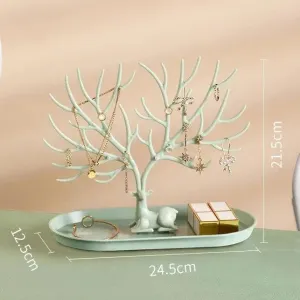 Jewelry Display Stand Tray Tree Storage Racks Earrings Necklaces Rings Jewelry Boxes Case Desktop Organizer Holder Make Up Decor