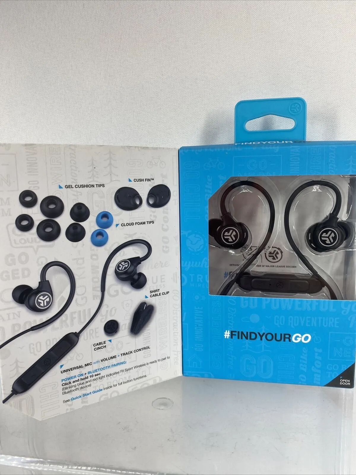 JLab Audio - Fit Sport Fitness Earbuds Wireless In-Ear Headphones Black Hang