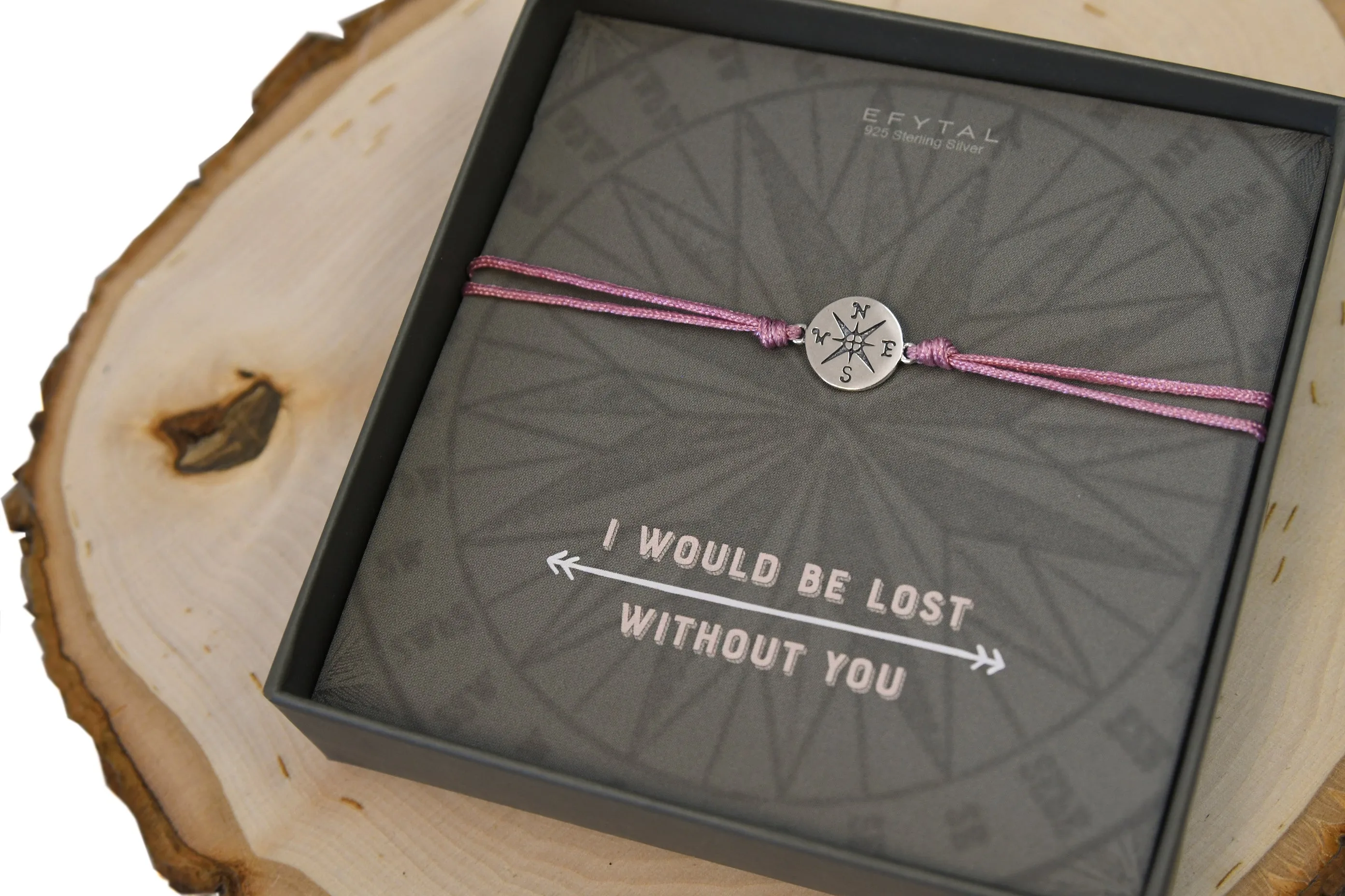 journey compass cord bracelet • i would be lost without you