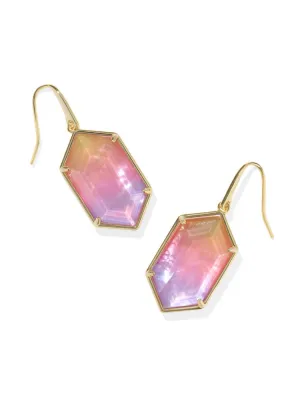 Kendra Scott Hallie Drop Earrings - Gold & Sunrise Watercolor