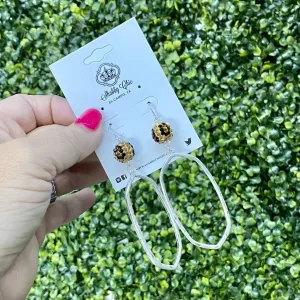 Leopard Lizzie earrings - Silver Oval