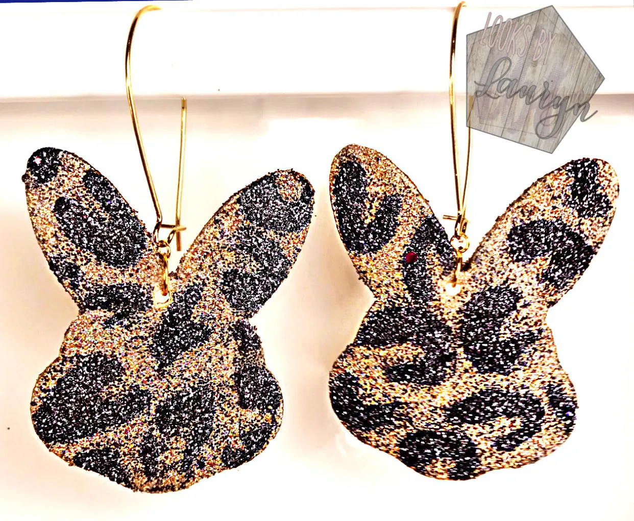 Leopard Print Bunny Easter Earrings