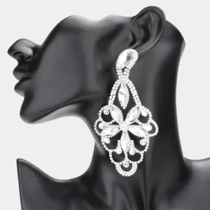Lightweight Clear Crystal Marquise Teardrop Pageant Earrings  | Prom Earrings |  577813