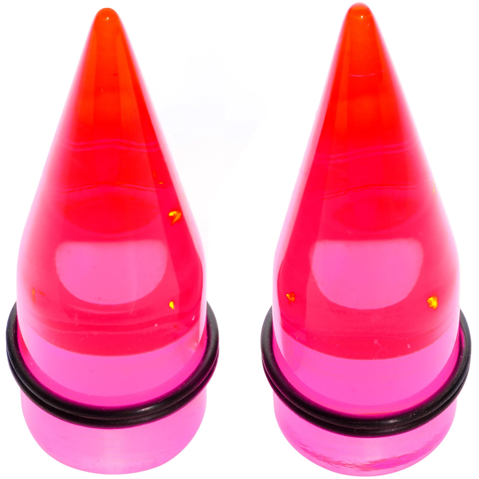 Lightweight Translucent Pink Acrylic Straight Taper Set 14mm to 20mm