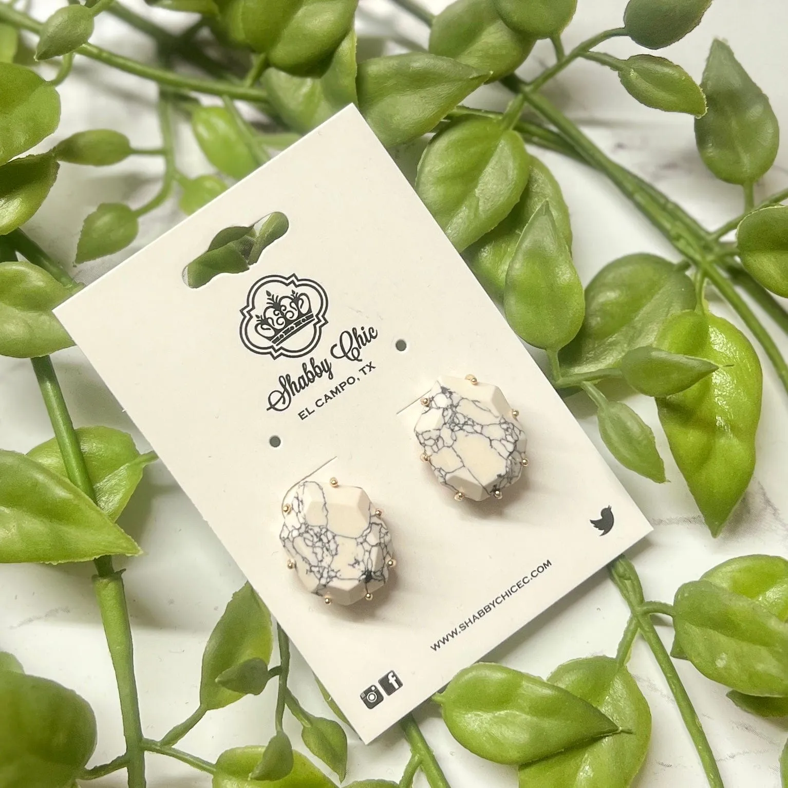Lila Mae Earrings - White/Gold