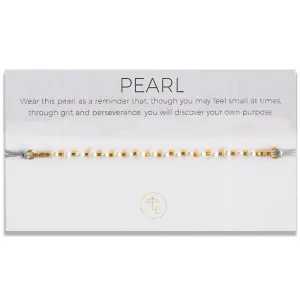Lily Cord Bracelet, Pearl