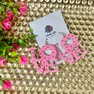LOVE Earrings - Pink