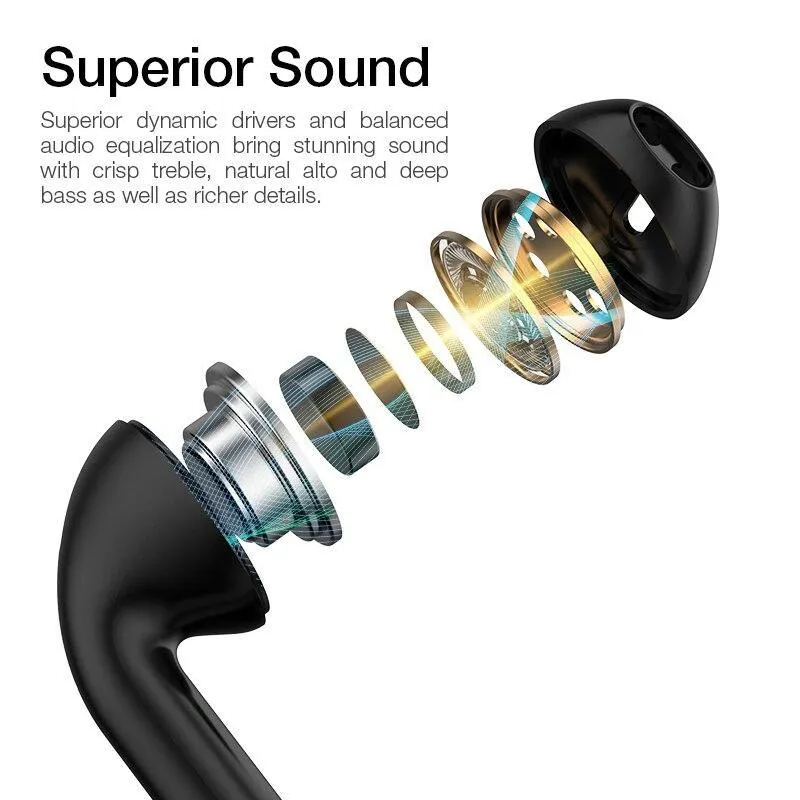 Luxury  Led Wireless Headphones HiFi Stereo Earbuds Bluetooth Earphone Headset For Android and iOS Phones