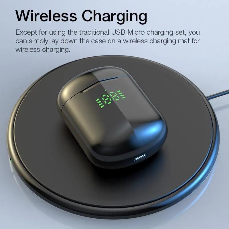 Luxury  Led Wireless Headphones HiFi Stereo Earbuds Bluetooth Earphone Headset For Android and iOS Phones