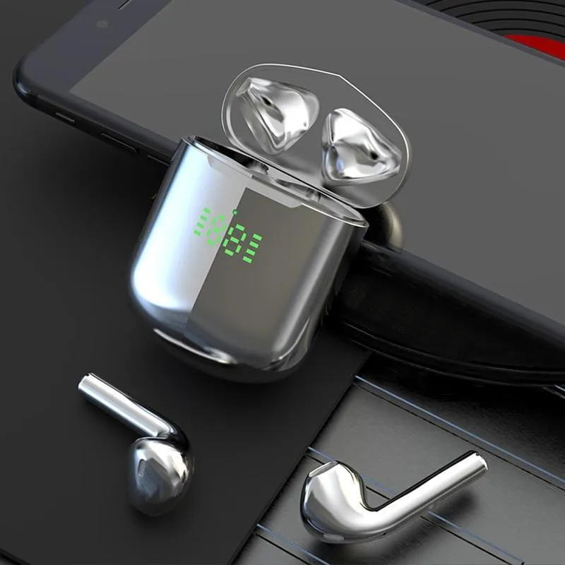 Luxury  Led Wireless Headphones HiFi Stereo Earbuds Bluetooth Earphone Headset For Android and iOS Phones