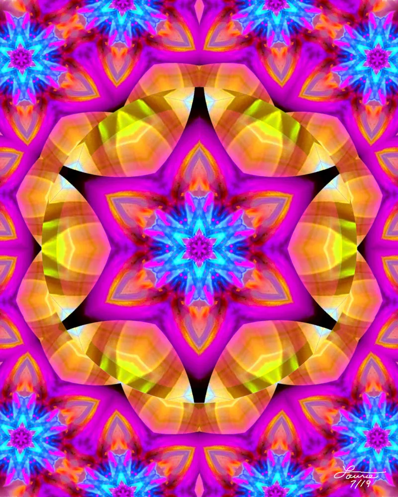 Mandala Art, Rainbow Reiki-Infused Visionary Art -"Connections"