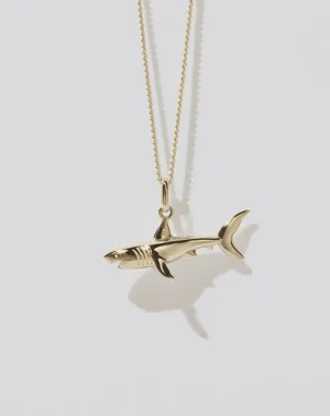 Meadowlark Shark Charm Necklace 50cm in Gold Plate