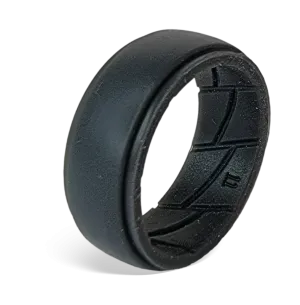 Men's Active Silicone Ring - Dark Grey Edged (Click to choose size)