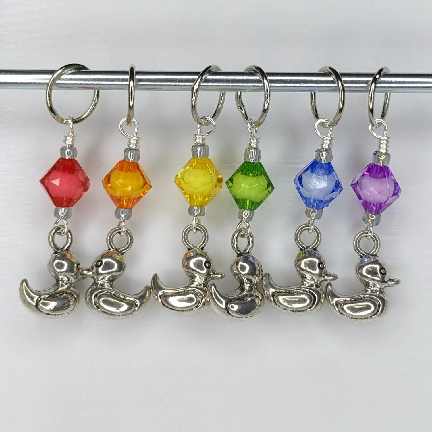 Metallic Rubber Duckie Earrings & Stitch Markers