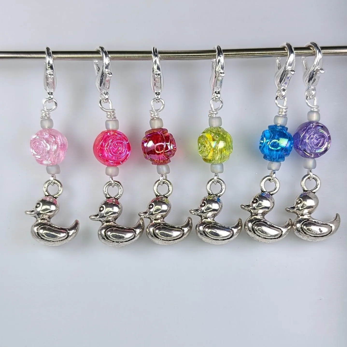 Metallic Rubber Duckie Earrings & Stitch Markers