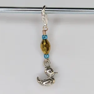 Metallic Rubber Duckie Earrings & Stitch Markers