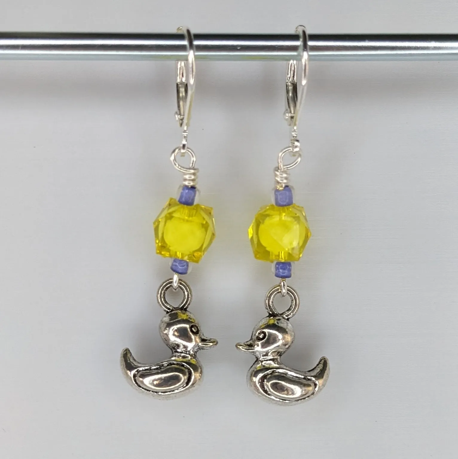 Metallic Rubber Duckie Earrings & Stitch Markers