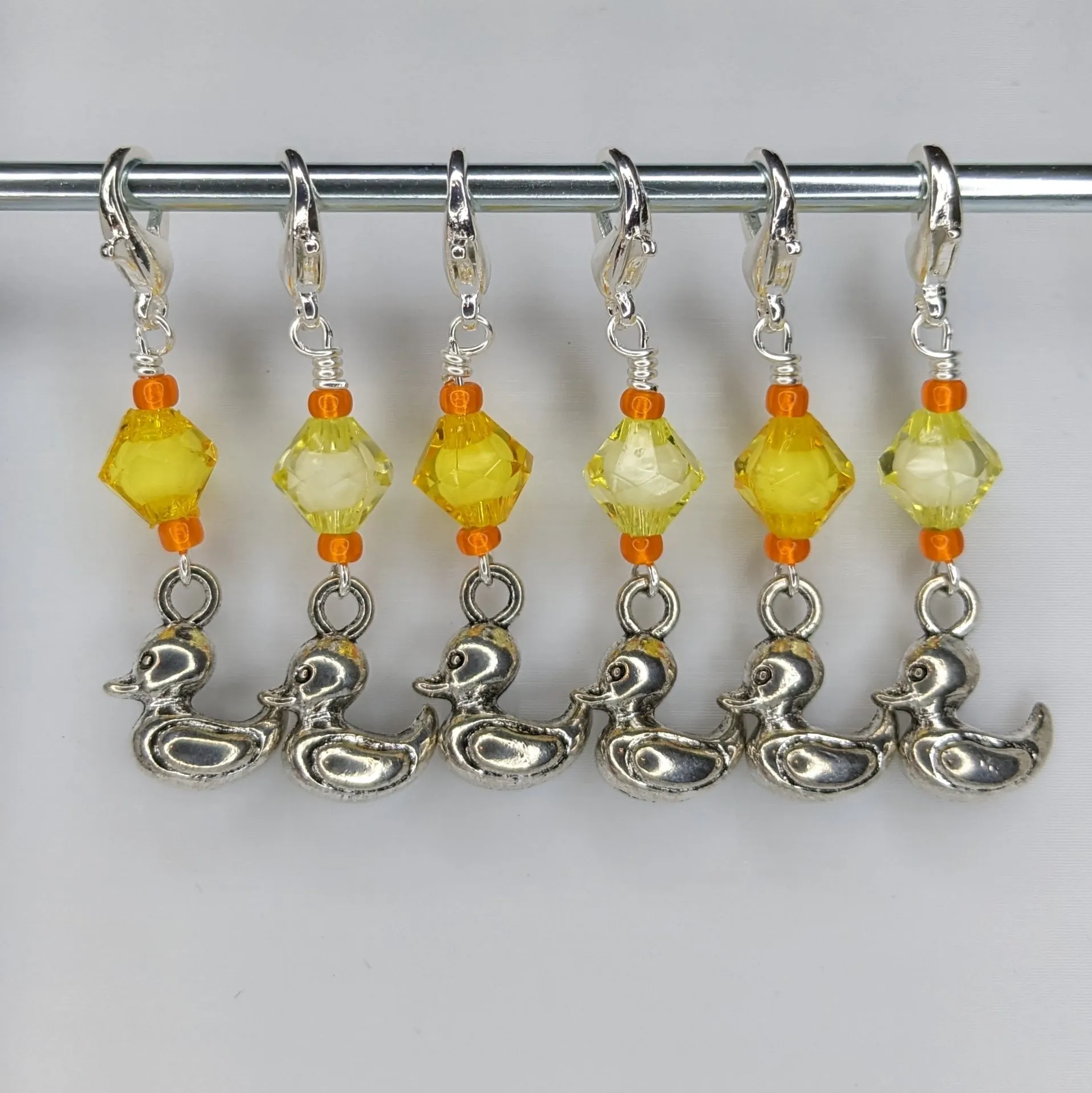 Metallic Rubber Duckie Earrings & Stitch Markers