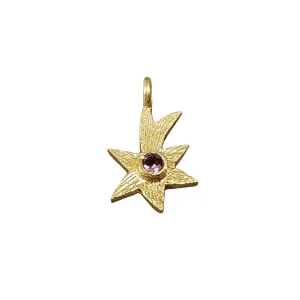 Minimalist Gold Vermeil Tourmaline Star Charm