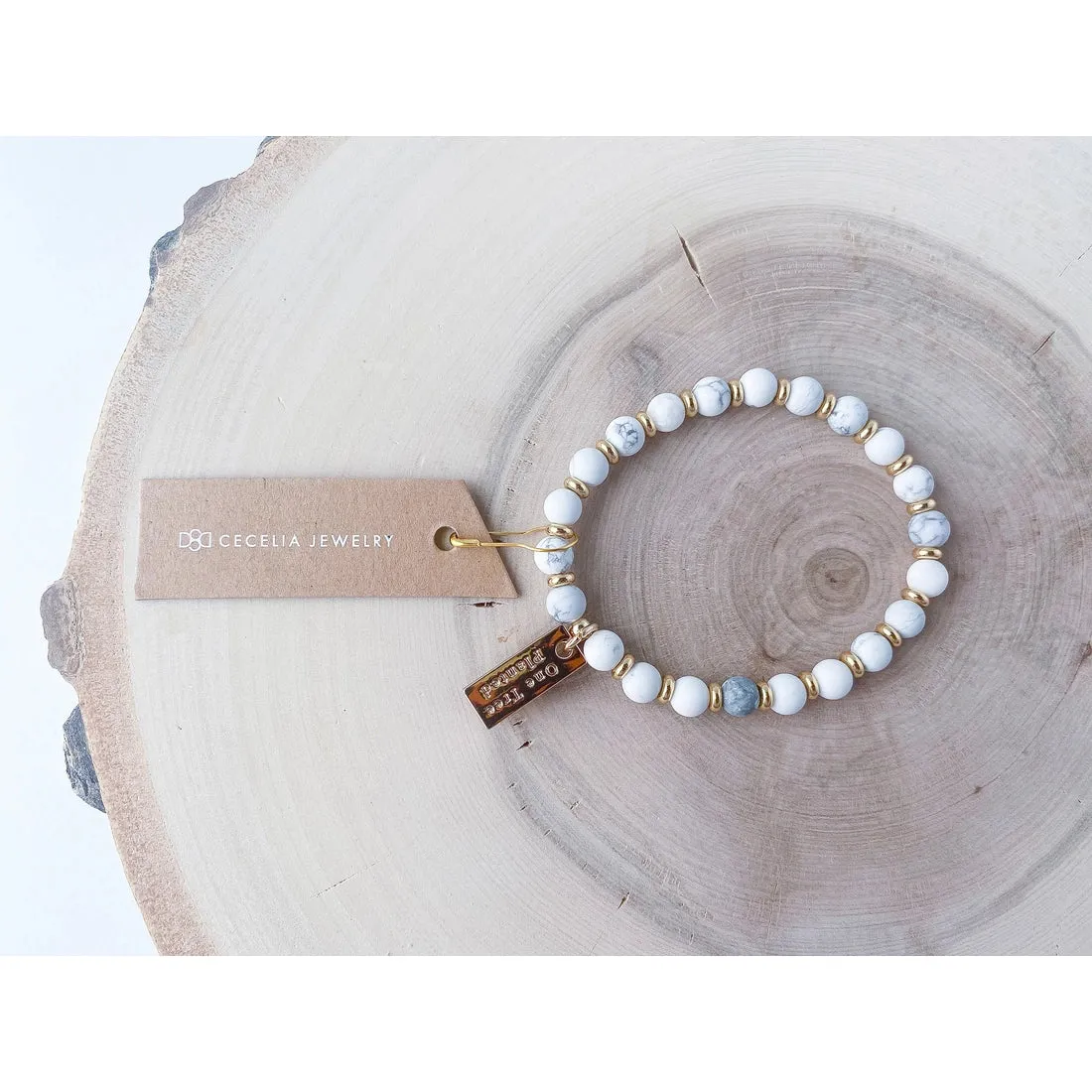 Missy Ann 6mm Gemstone Bracelets - White Howlite