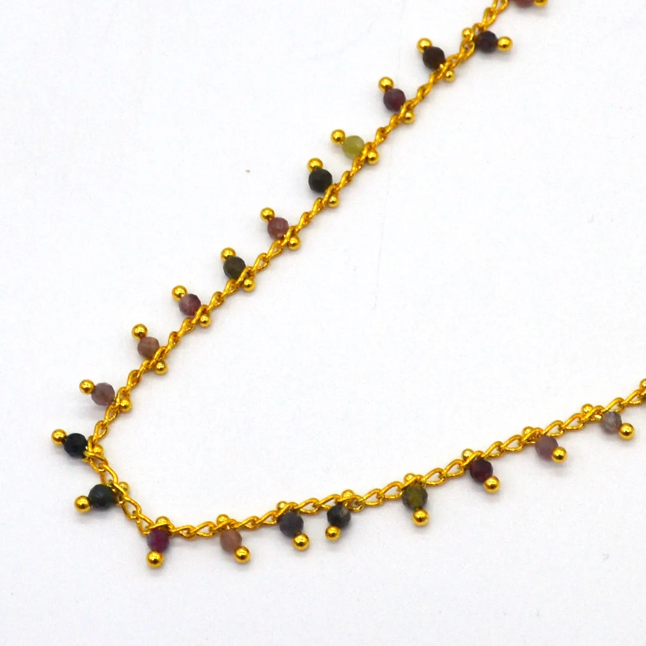 Misty Gold Gemstone necklace 10 GEMSTONES