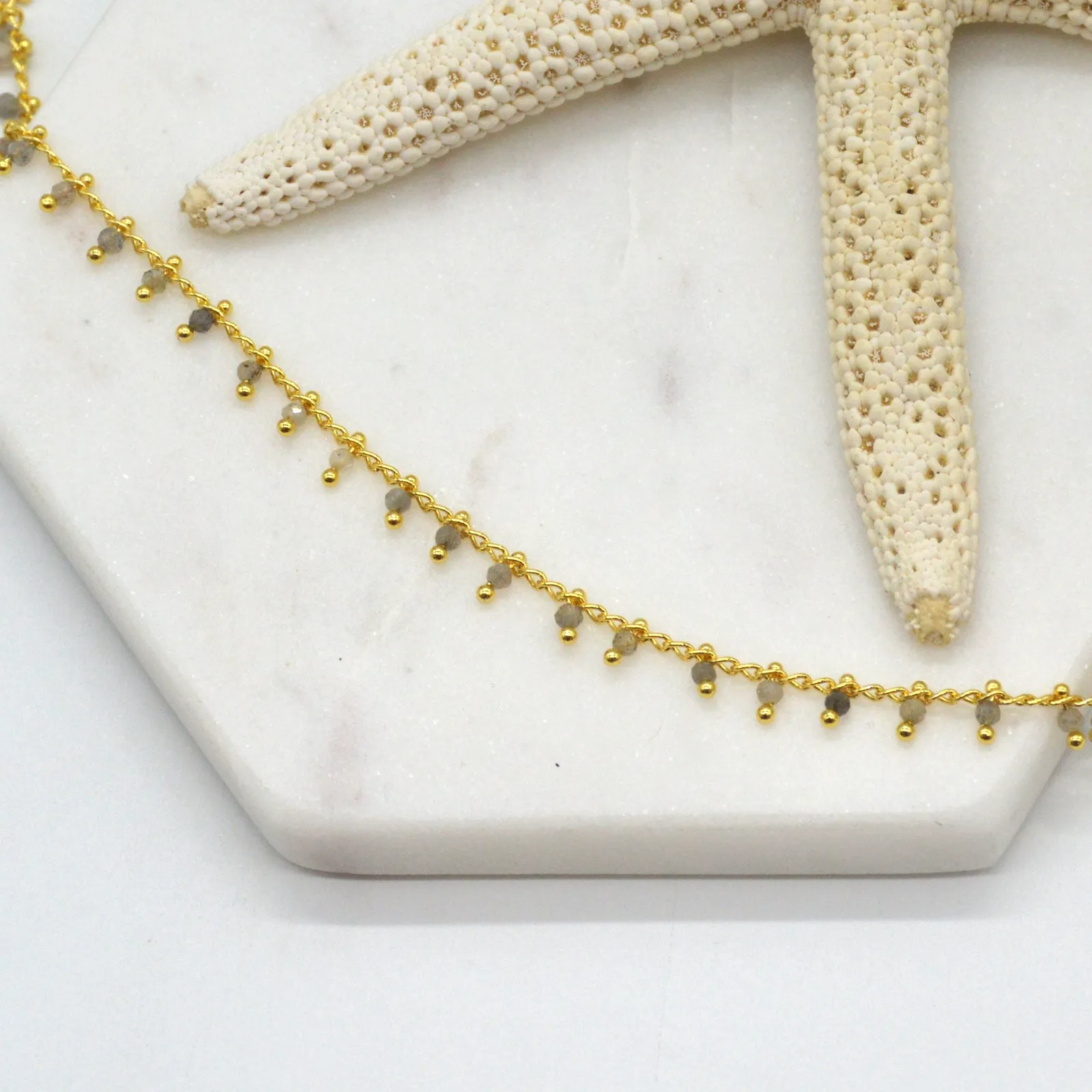 Misty Gold Gemstone necklace 10 GEMSTONES