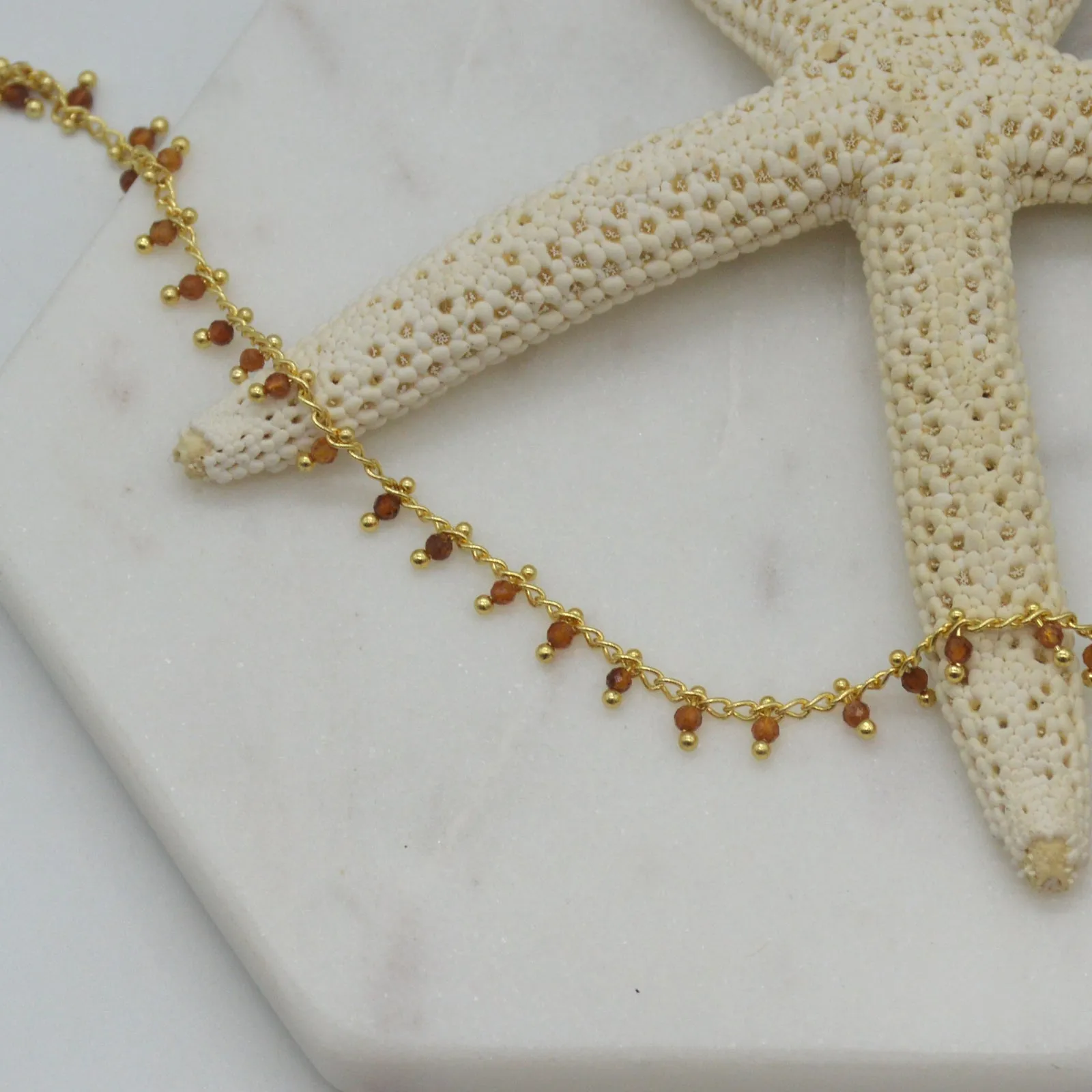 Misty Gold Gemstone necklace 10 GEMSTONES