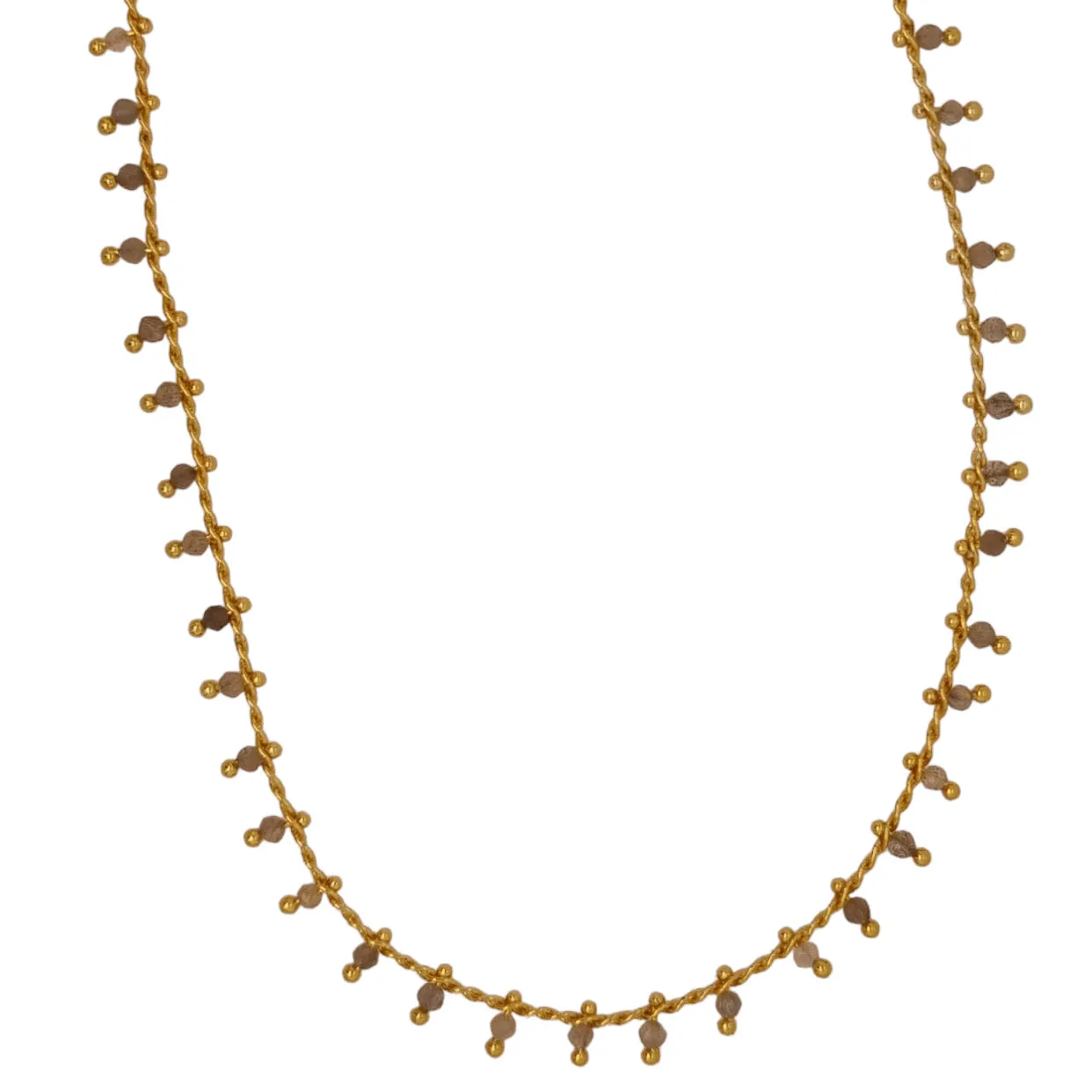 Misty Gold Gemstone necklace 10 GEMSTONES