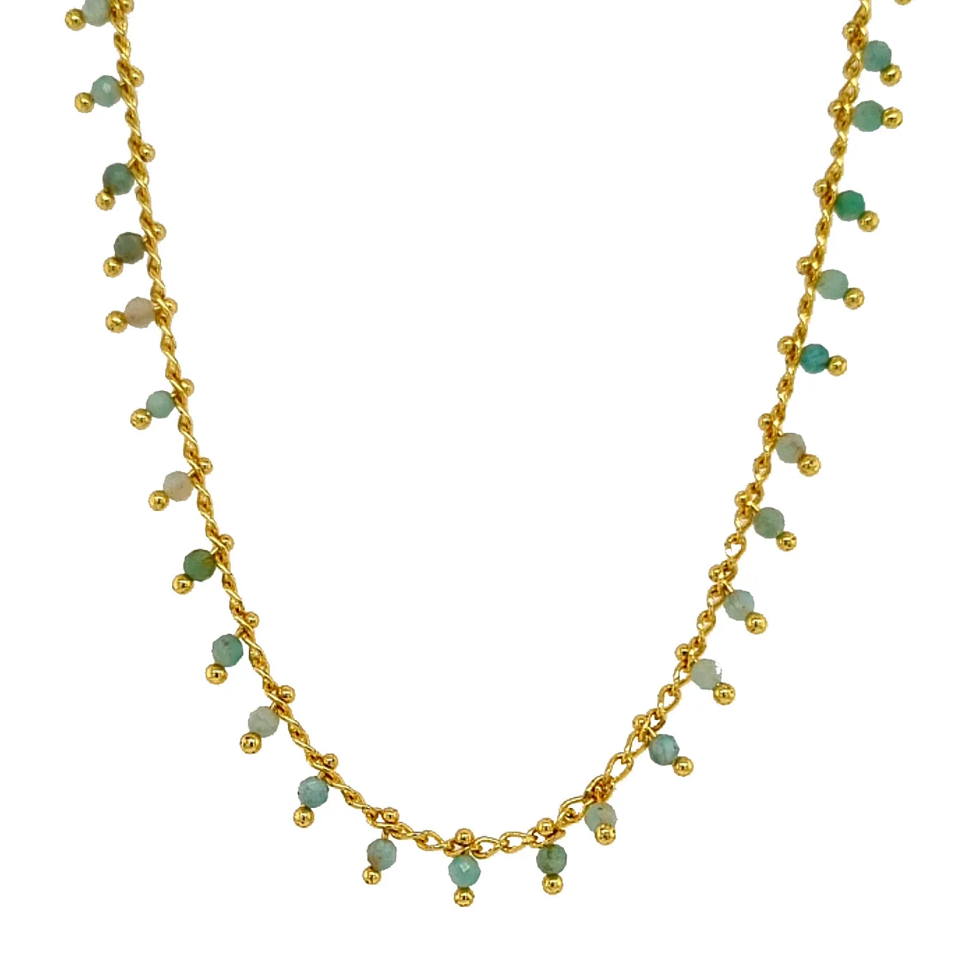 Misty Gold Gemstone necklace 10 GEMSTONES