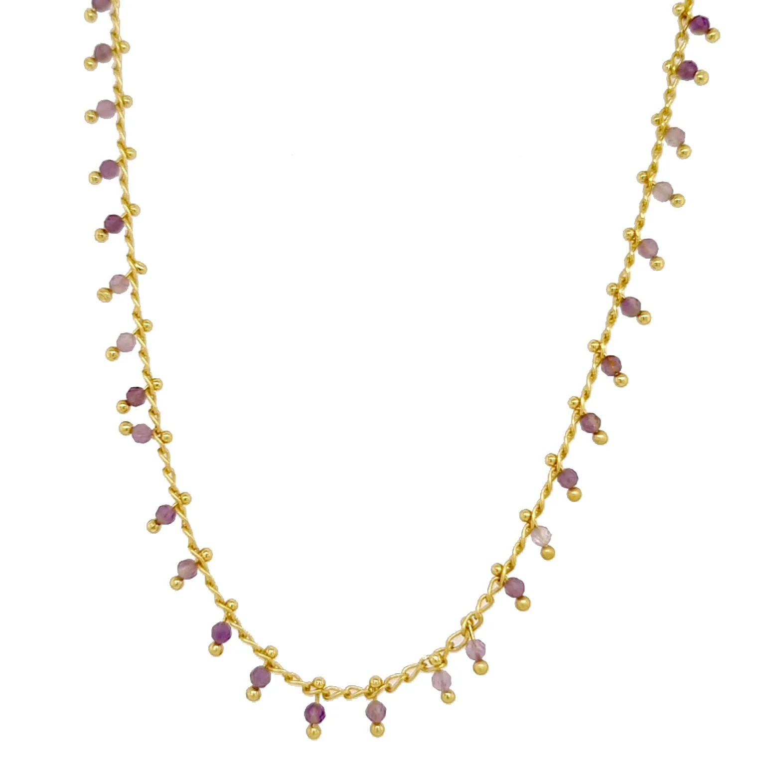 Misty Gold Gemstone necklace 10 GEMSTONES