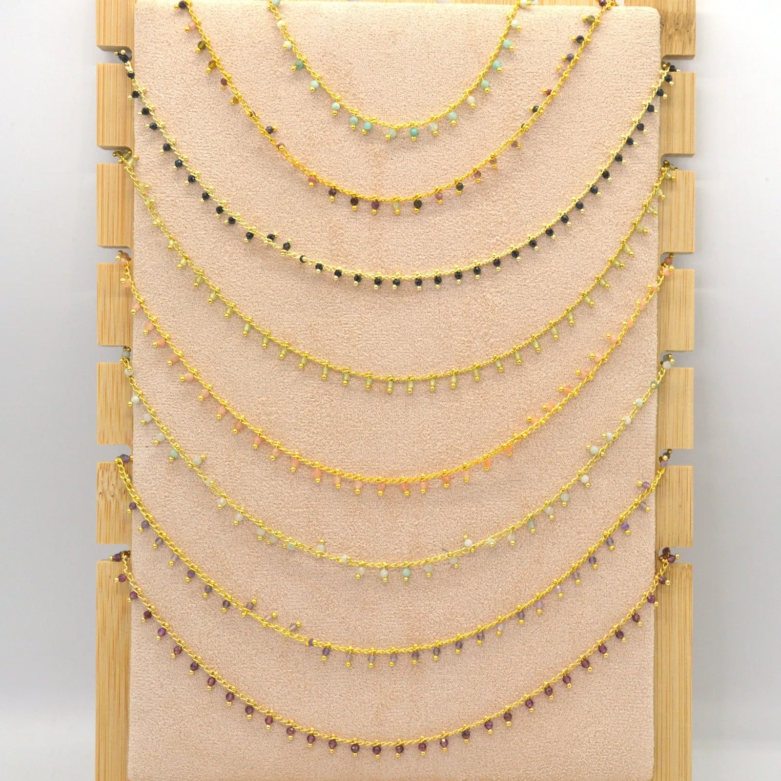 Misty Gold Gemstone necklace Garnet